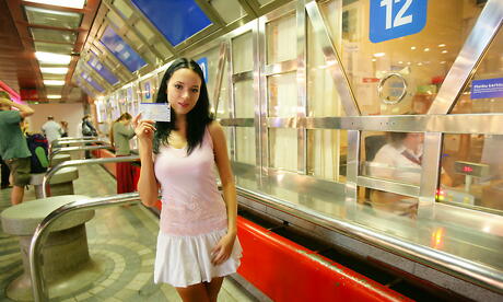 Rangy brunette teen Gwen A in nice skirt exposing big tits and pussy 